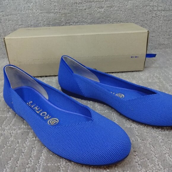 Rothys The Flat Women's Size 6 US Blue Comflower Round Toe Slip on Flats Shoes - Picture 10 of 10